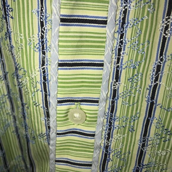 Robert Graham Green and Blue Stripe Button Down XL - Picture 6 of 8